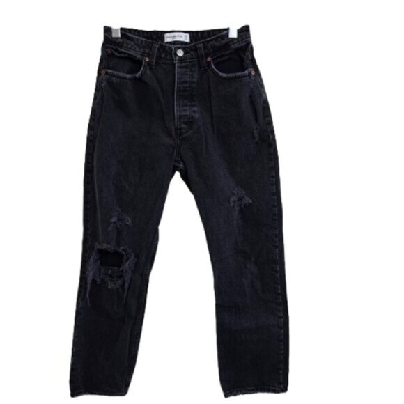 Abercrombie & Fitch Washed Black High Rise Curve Love Jeans - Picture 1 of 9